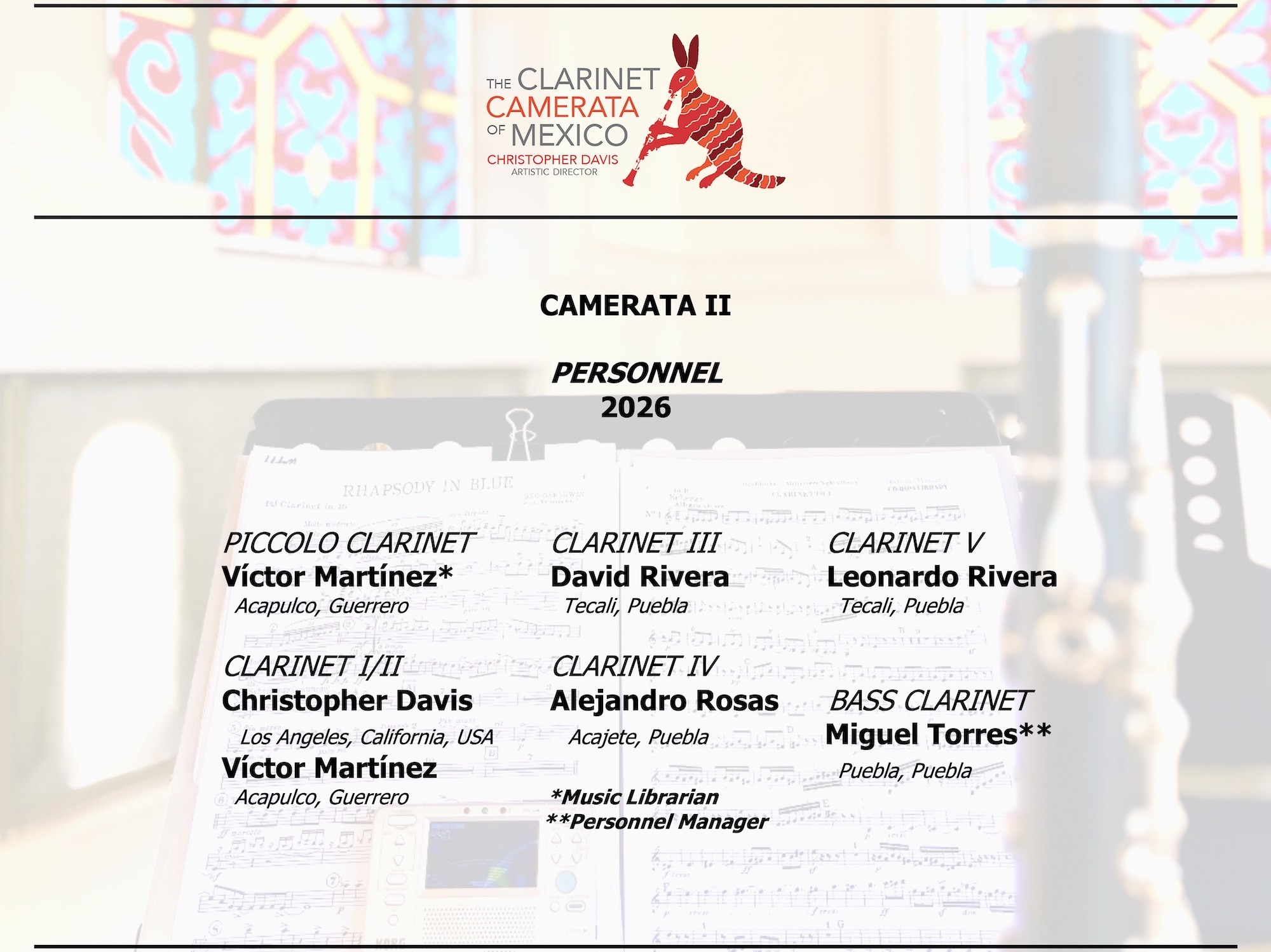 The Clarinet Camerata of Mexico PERSONNEL LIST A